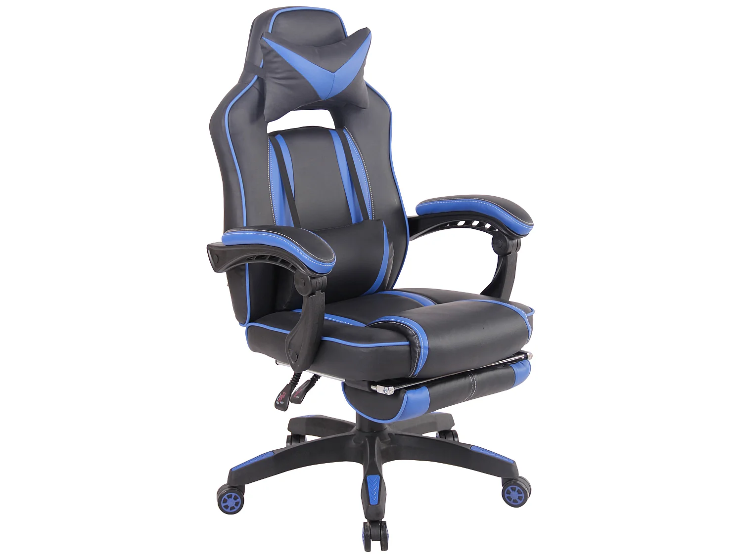 Bürosessel - Kunstleder & Kunststoff - schwarz/blau - Heat