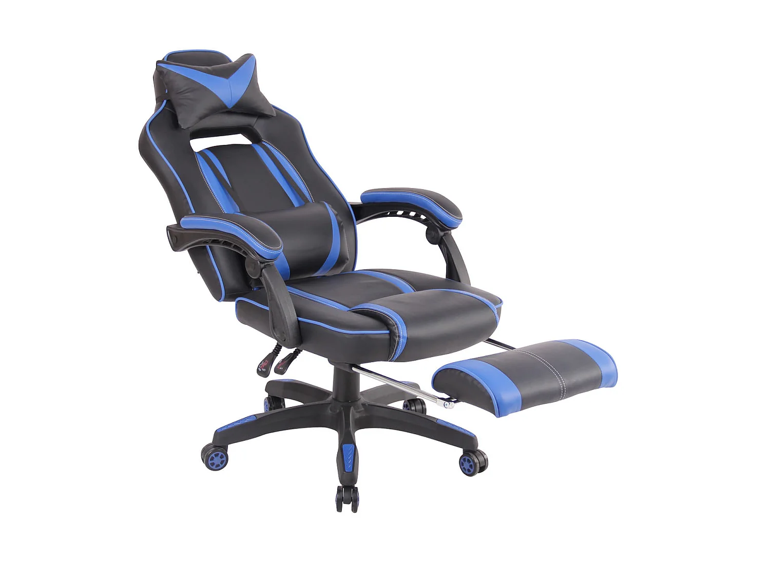 Bürosessel - Kunstleder & Kunststoff - schwarz/blau - Heat