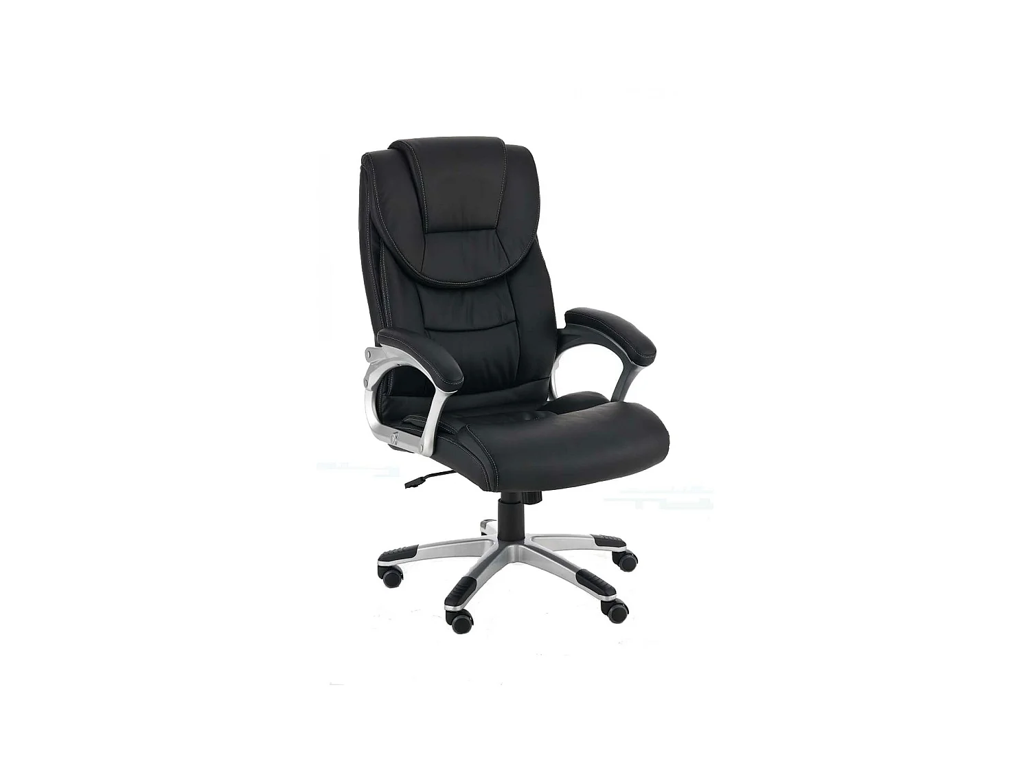 Chaise de bureau - Similicuir & Plastique - Noir - Texas