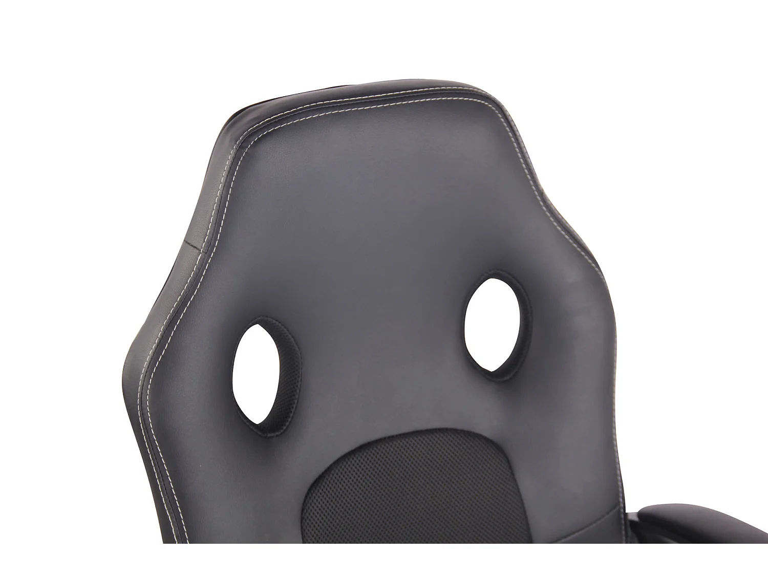 Chaise de bureau - Similicuir & Chrome - Noir / Noir - Elbing