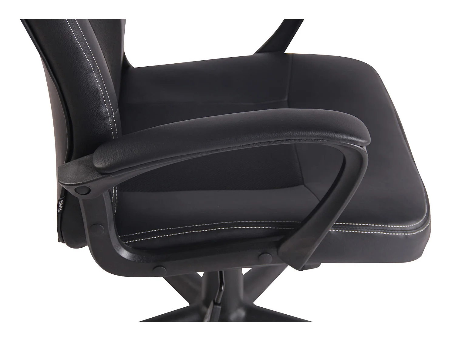 Chaise de bureau - Similicuir & Chrome - Noir / Noir - Elbing