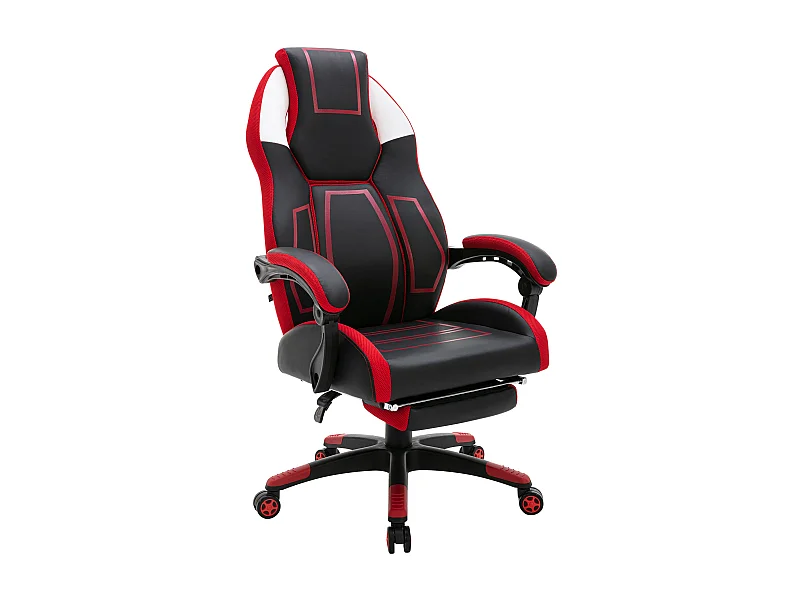 Bürosessel - Kunstleder & Kunststoff - schwarz/rot - Clovis