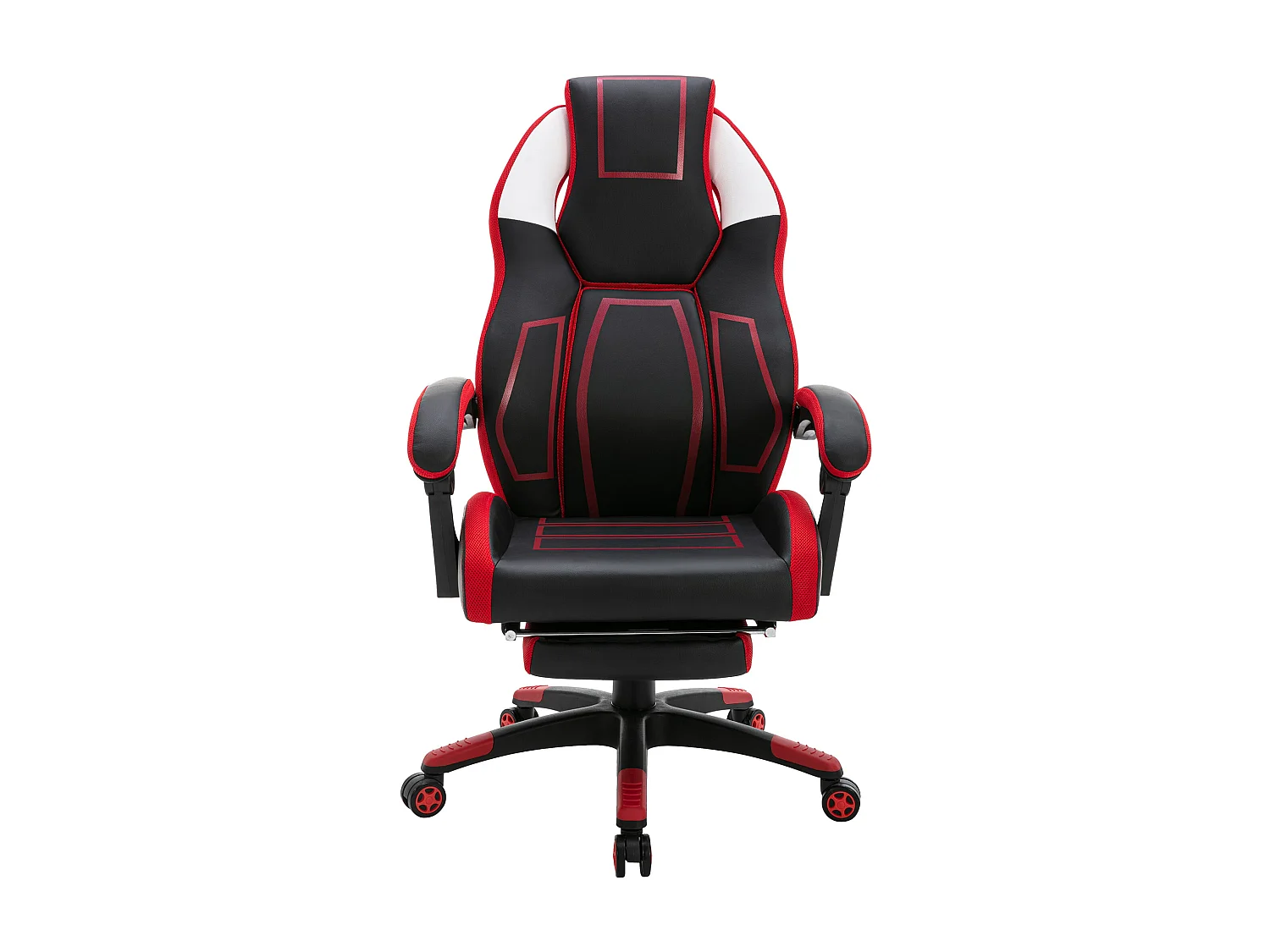 Chaise de bureau - Similicuir & Plastique - Noir / Rouge - Clovis