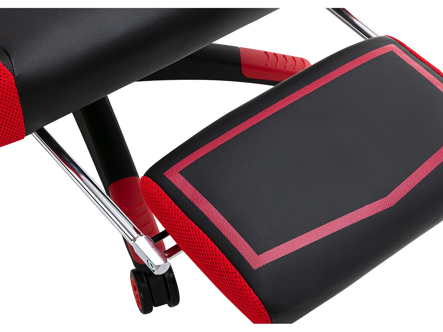 Chaise de bureau - Similicuir & Plastique - Noir / Rouge - Clovis