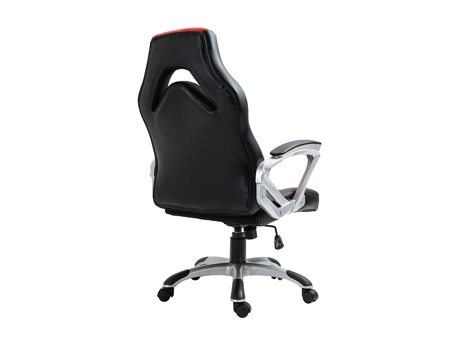 Chaise de bureau - Similicuir & Plastique - Noir / Rouge - Foxton