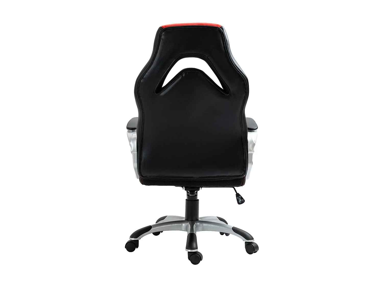 Chaise de bureau - Similicuir & Plastique - Noir / Rouge - Foxton