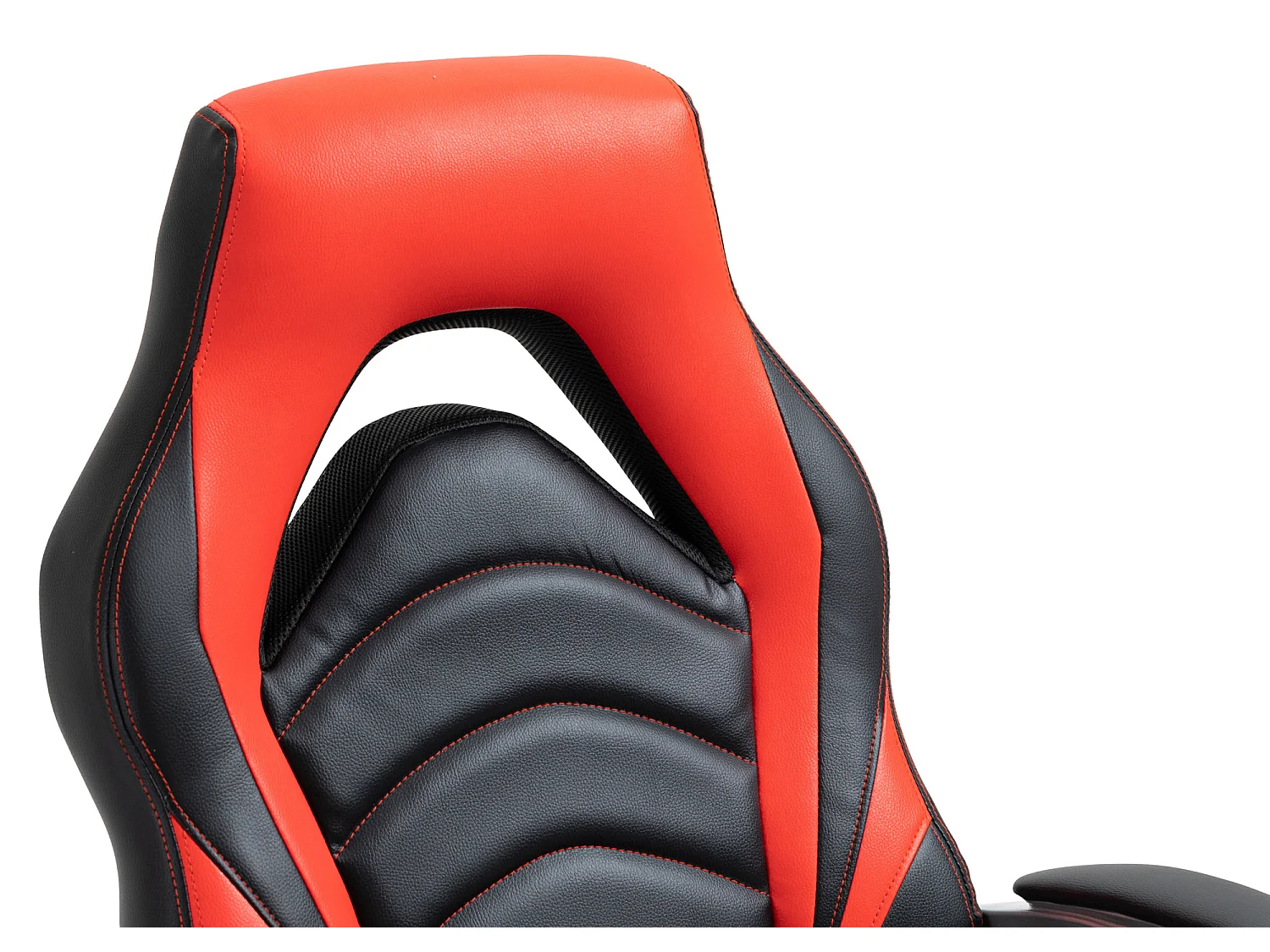 Chaise de bureau - Similicuir & Plastique - Noir / Rouge - Foxton
