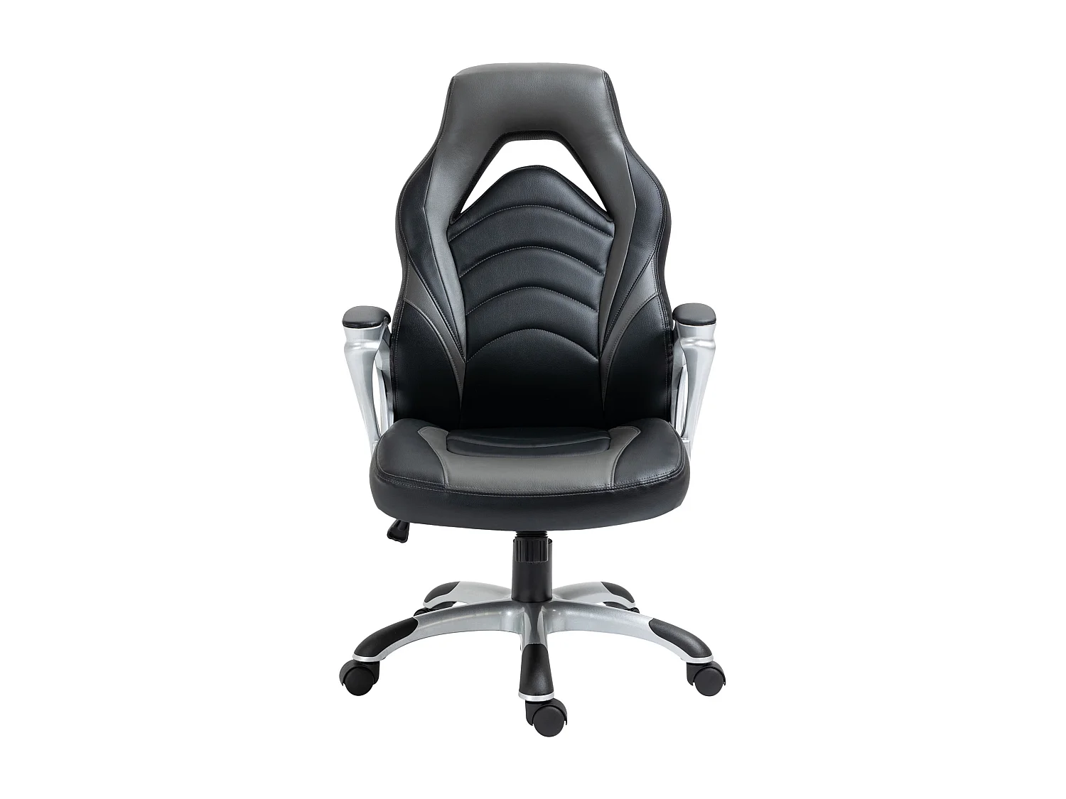 Chaise de bureau - Similicuir & Plastique - Noir / Gris - Foxton