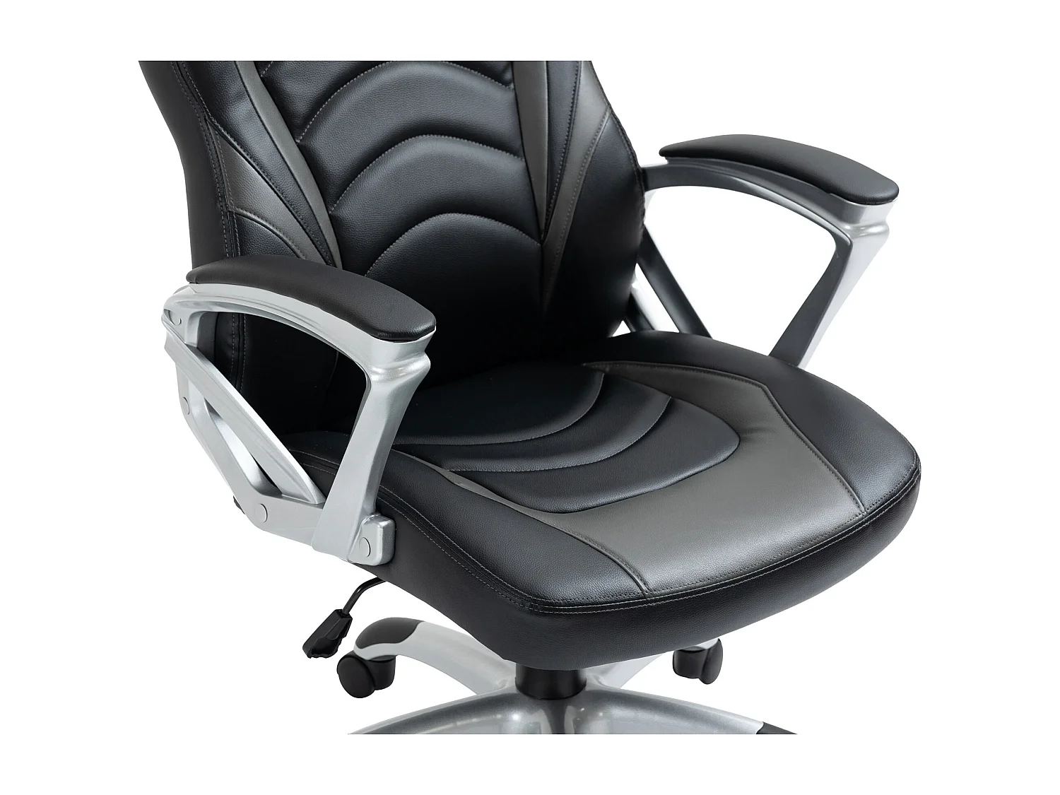 Chaise de bureau - Similicuir & Plastique - Noir / Gris - Foxton