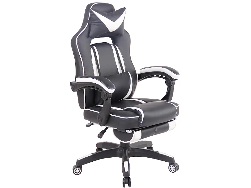 Chaise de bureau - Similicuir & Plastique - Noir / Blanc - Heat