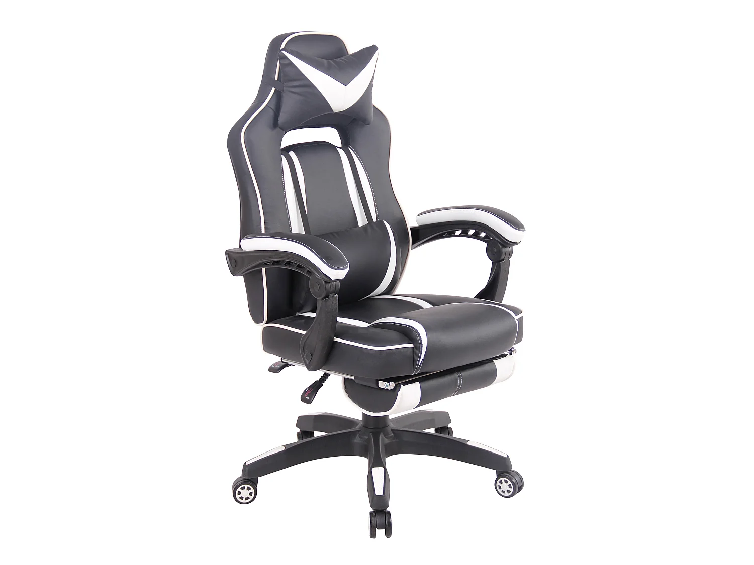 Chaise de bureau - Similicuir & Plastique - Noir / Blanc - Heat