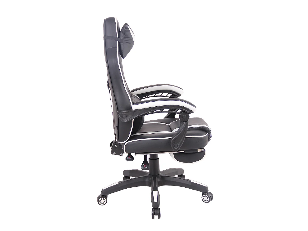 Chaise de bureau - Similicuir & Plastique - Noir / Blanc - Heat