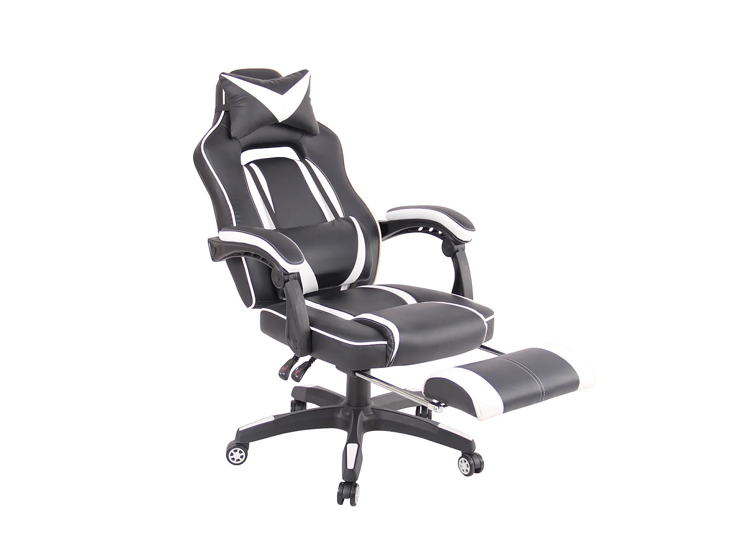 Chaise de bureau - Similicuir & Plastique - Noir / Blanc - Heat