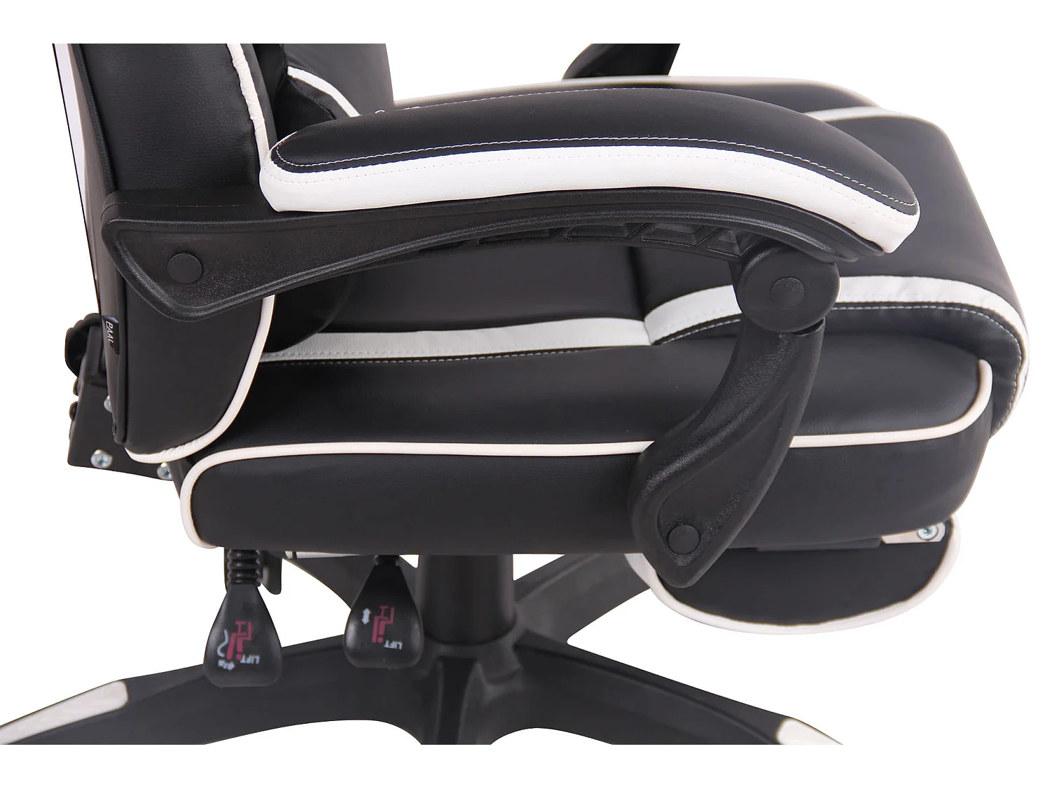 Chaise de bureau - Similicuir & Plastique - Noir / Blanc - Heat