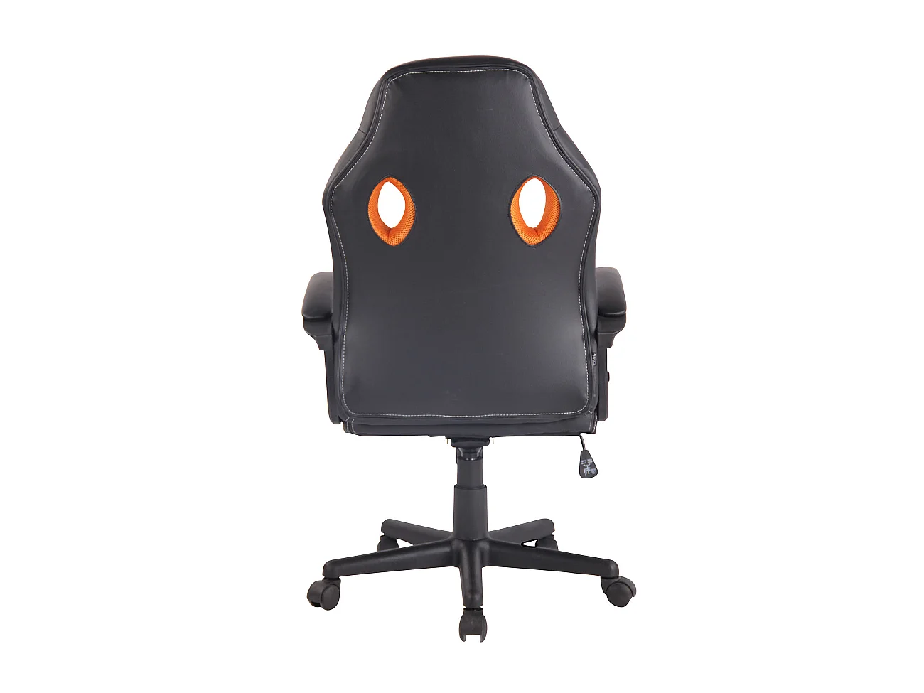 Chaise de bureau - Similicuir & Chrome - Noir / Orange - Elbing