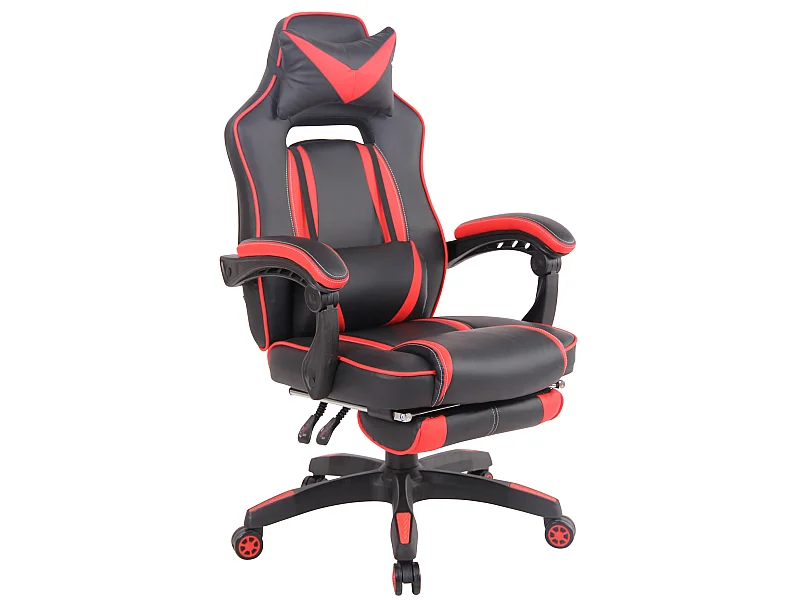 Chaise de bureau - Similicuir & Plastique - Noir / Rouge - Heat