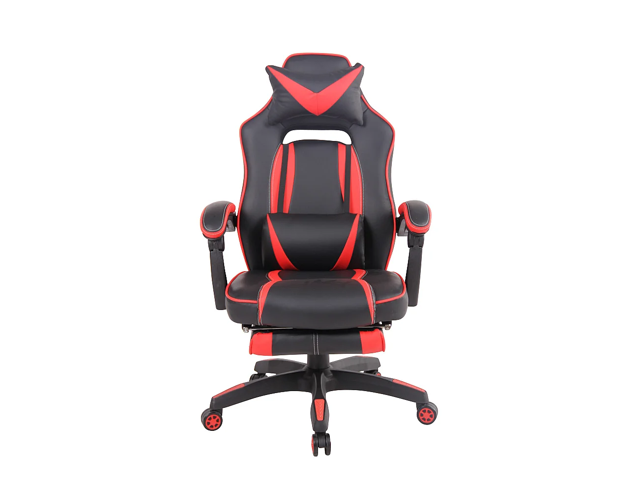 Chaise de bureau - Similicuir & Plastique - Noir / Rouge - Heat