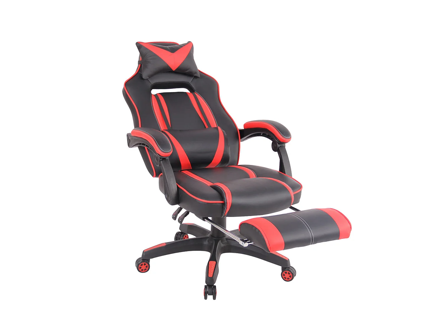 Chaise de bureau - Similicuir & Plastique - Noir / Rouge - Heat