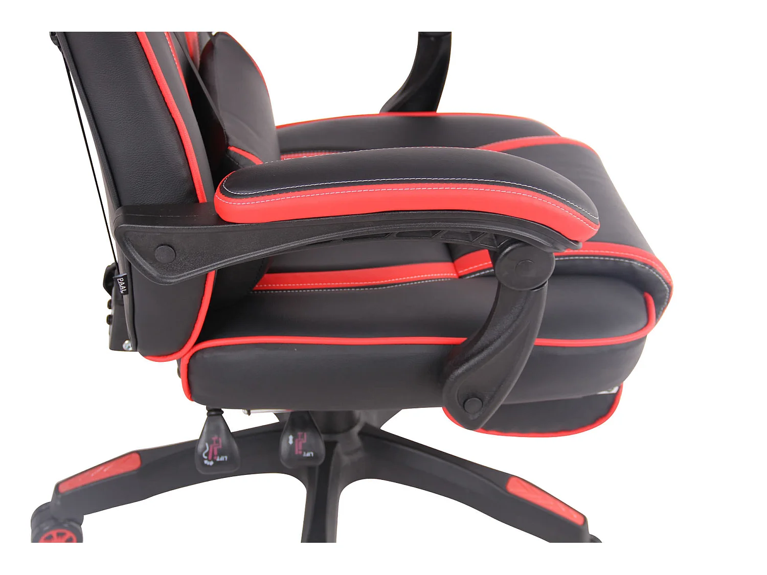 Chaise de bureau - Similicuir & Plastique - Noir / Rouge - Heat