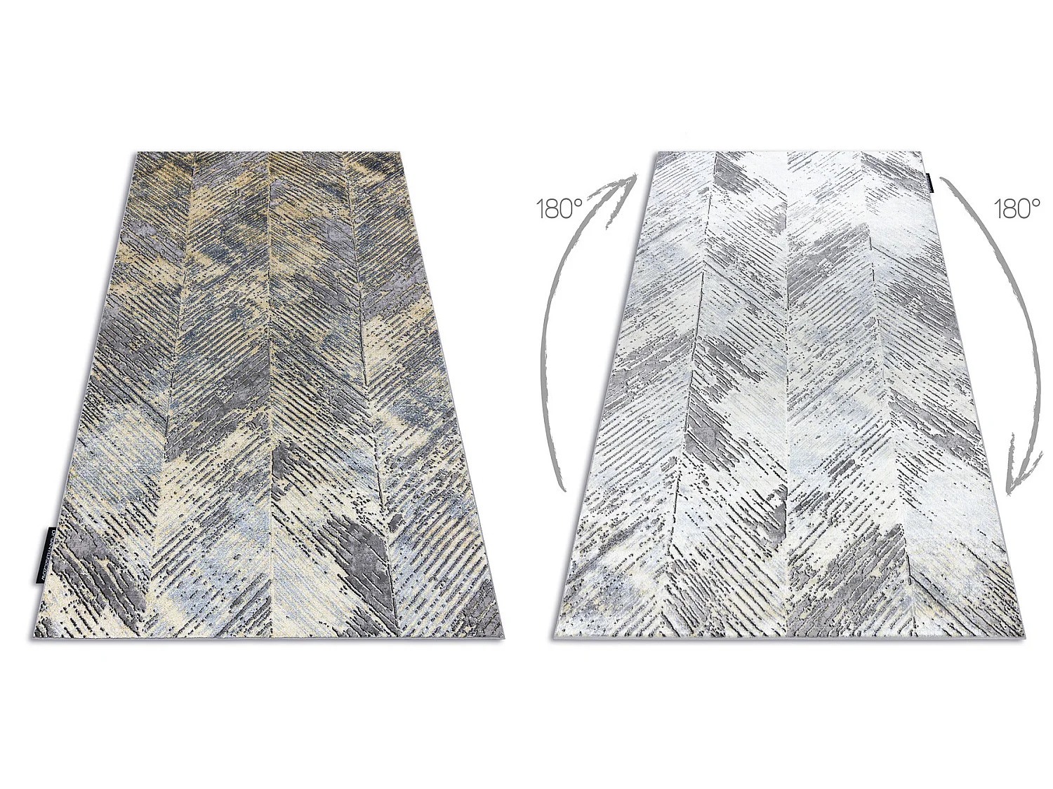 Tapijt DE LUXE modern 2087 Visgraat Chevron vintage gewreven - Structu 160x220 cm