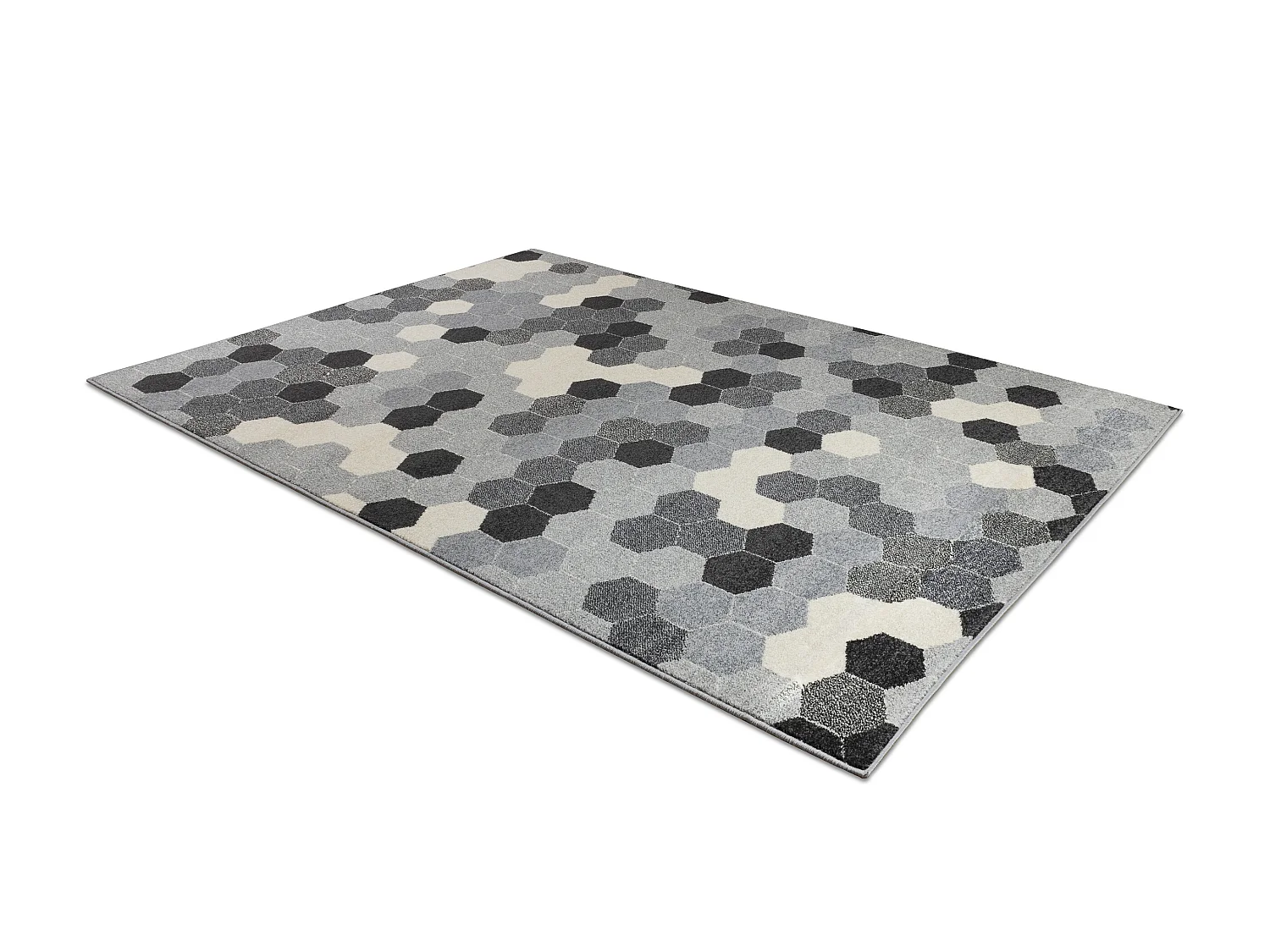 Tapijt HEOS 78537 grijskleuring / crème zeshoek 190x270 cm