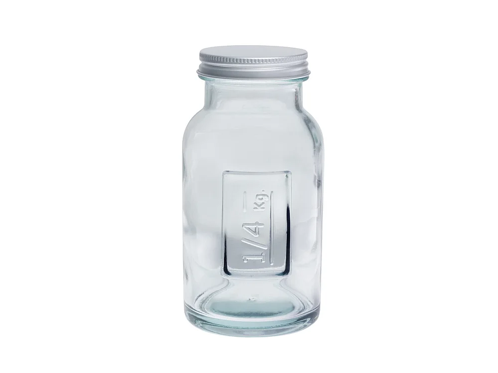 Pot en verre recyclé  0,25 l avec couvercle vissable