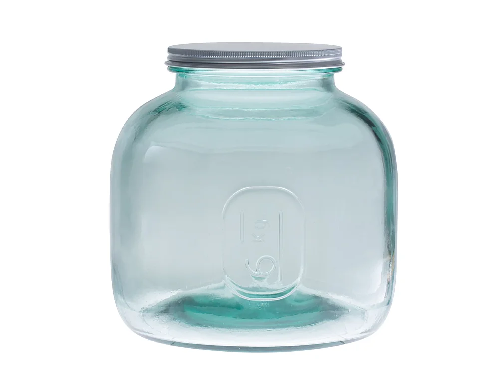 Pot en verre recyclé 6 l avec couvercle vissable