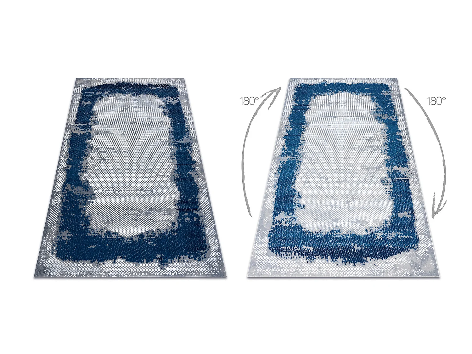 Tapijt CORE A004 Kader, schaduw - structureel, twee lagen vlies, blauw 240x330 cm