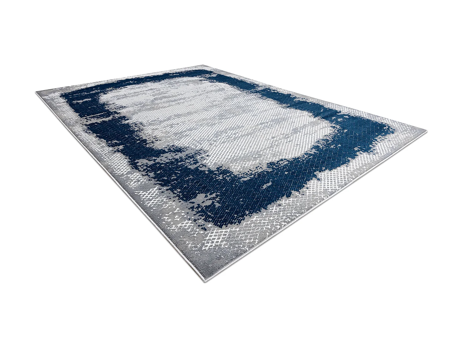 Tapijt CORE A004 Kader, schaduw - structureel, twee lagen vlies, blauw 240x330 cm