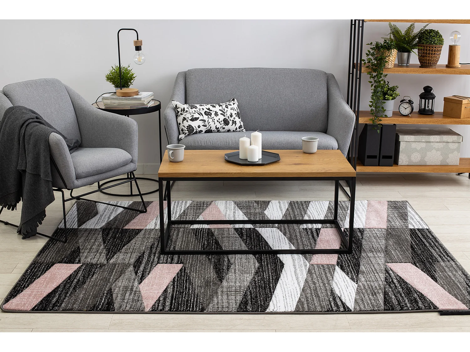 Tapis ALTER Bax des rayures rose 160x220 cm