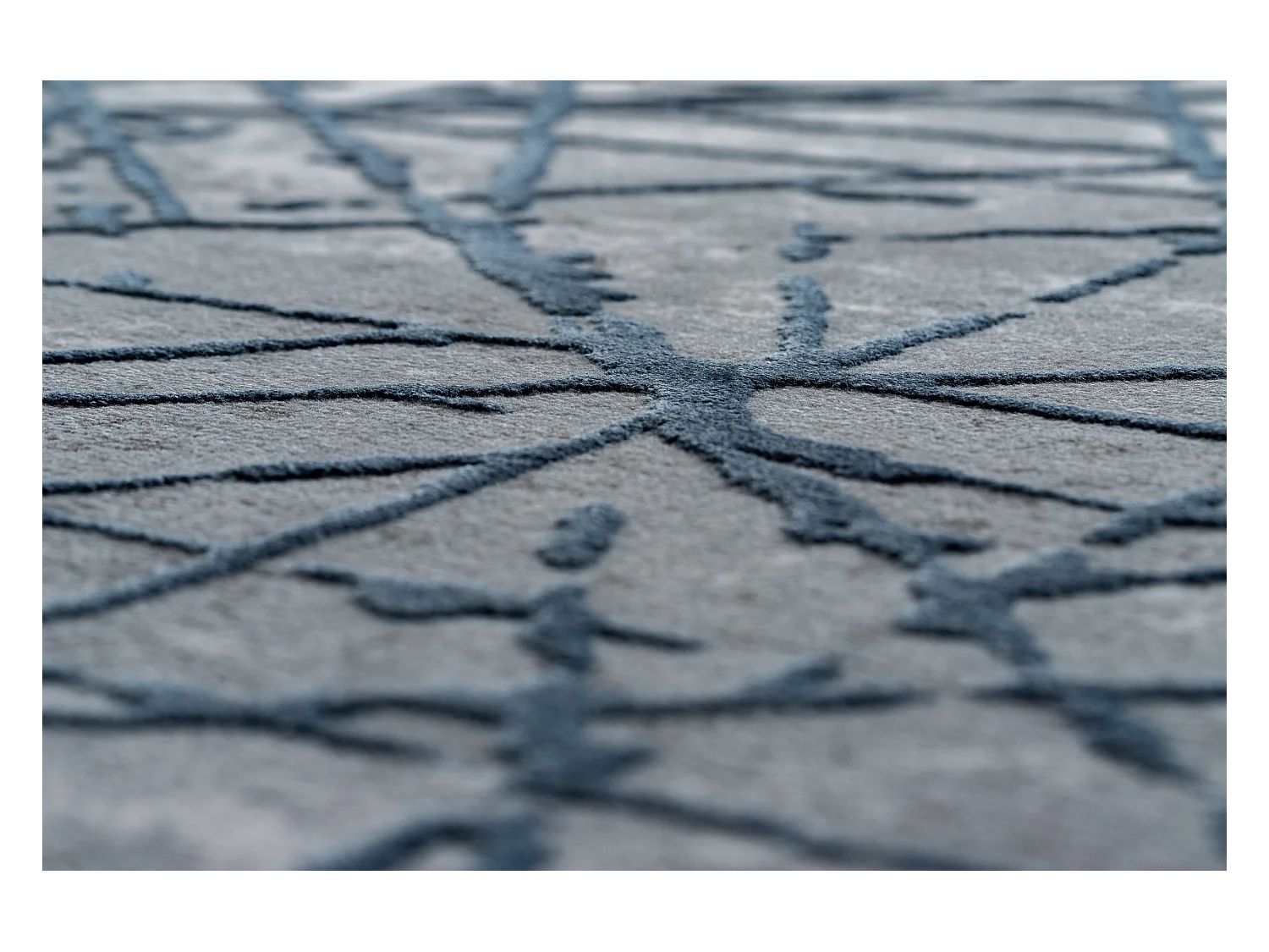 Tapis ACRYLIQUE VALENCIA 3949 INDUSTRIAL gris / bleu 160x235 cm