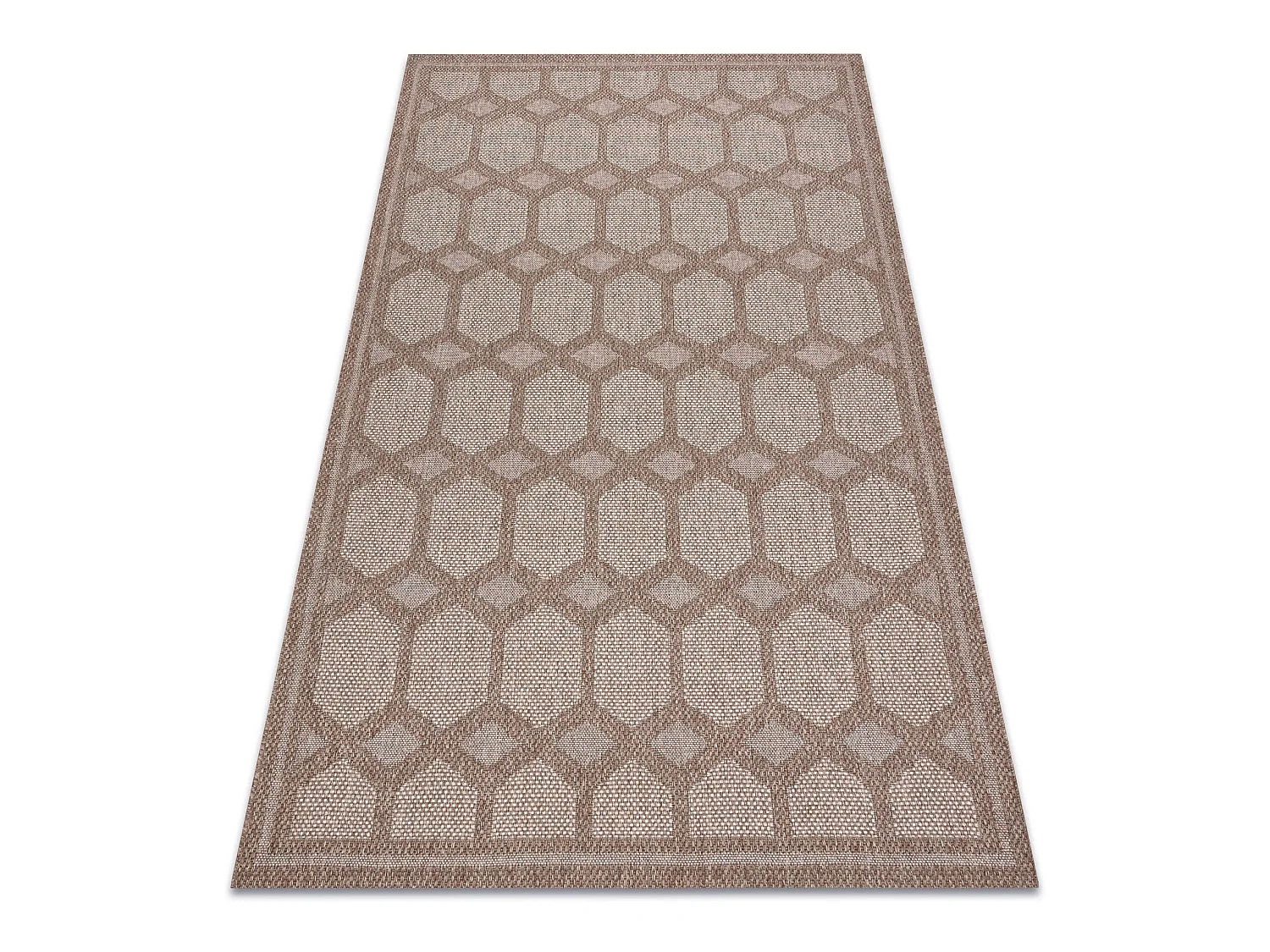 Tapijt HOUSE SISAL 40356 Ruit , plat te weven, wol efecte beige  180x270 cm