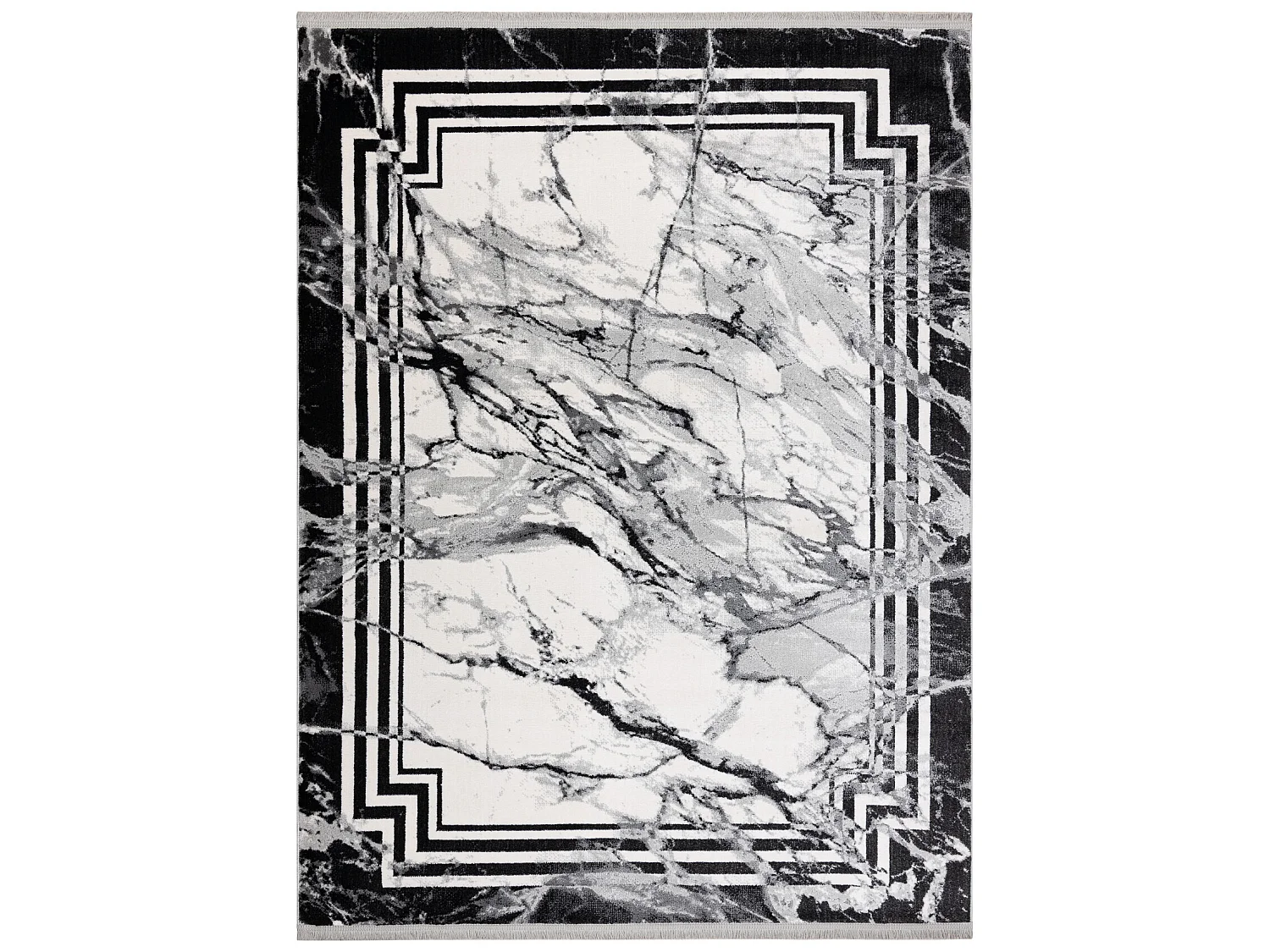 Tapete moderno TULS estrutural, franjas 51210 Mármore antracite 160x220 cm