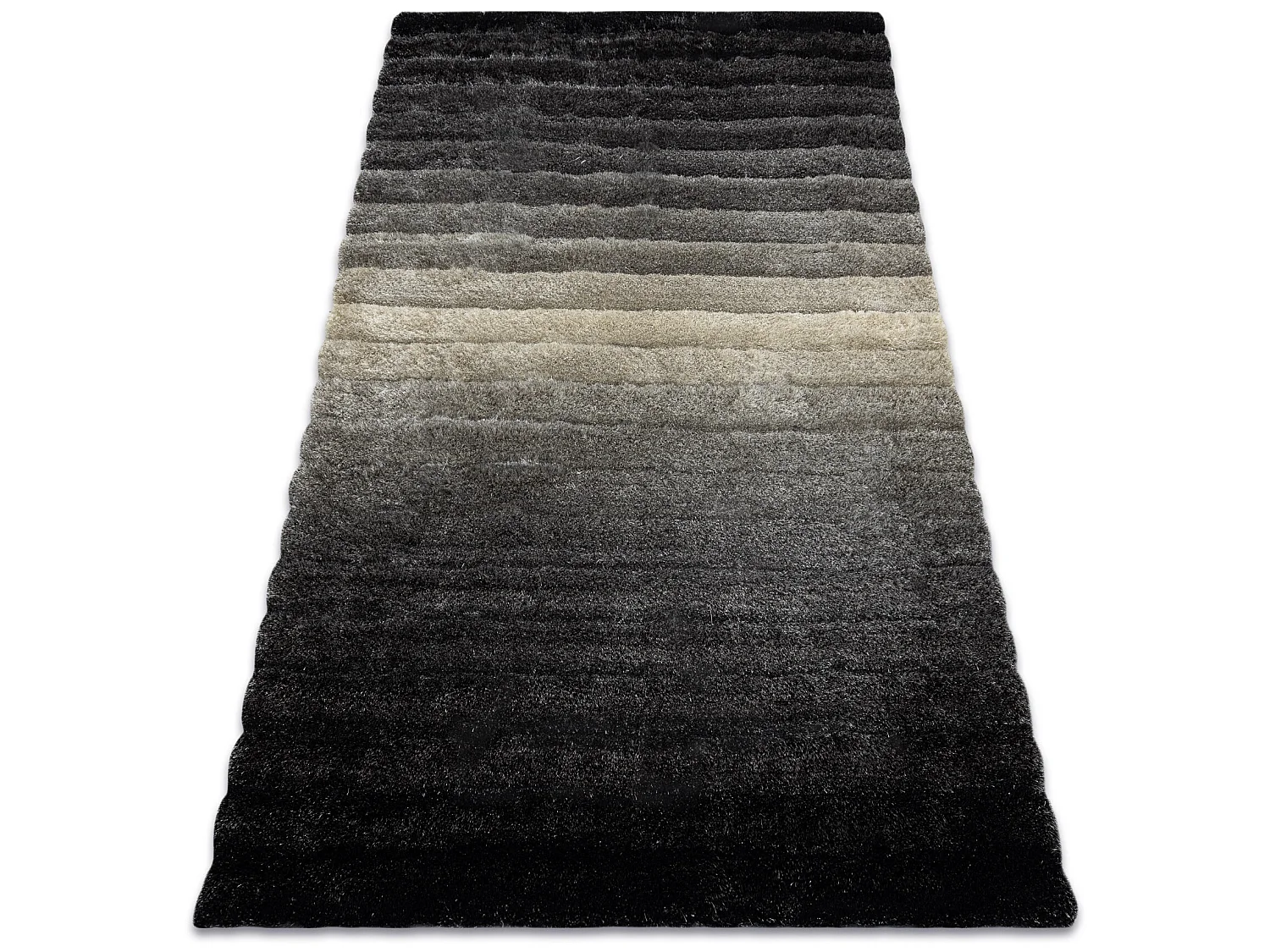 Tapijt shaggy FLIM 007-B6 modern, Strips - Structureel, grijs 160x220 cm
