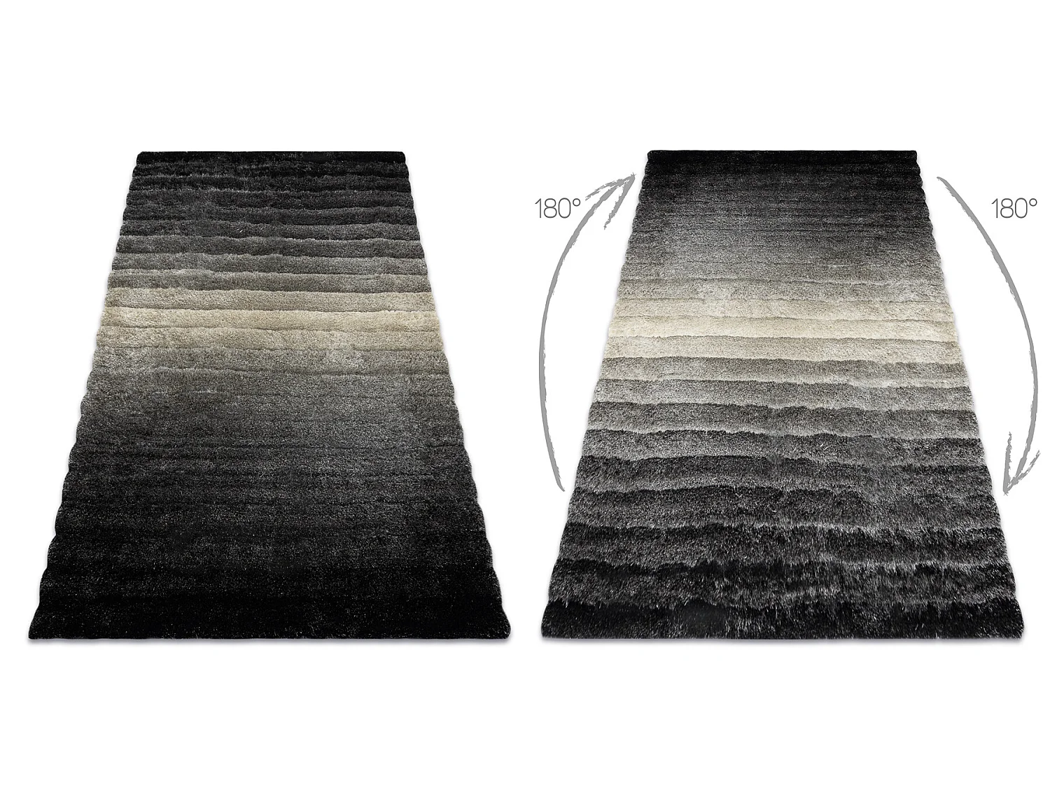 Tapijt shaggy FLIM 007-B6 modern, Strips - Structureel, grijs 160x220 cm