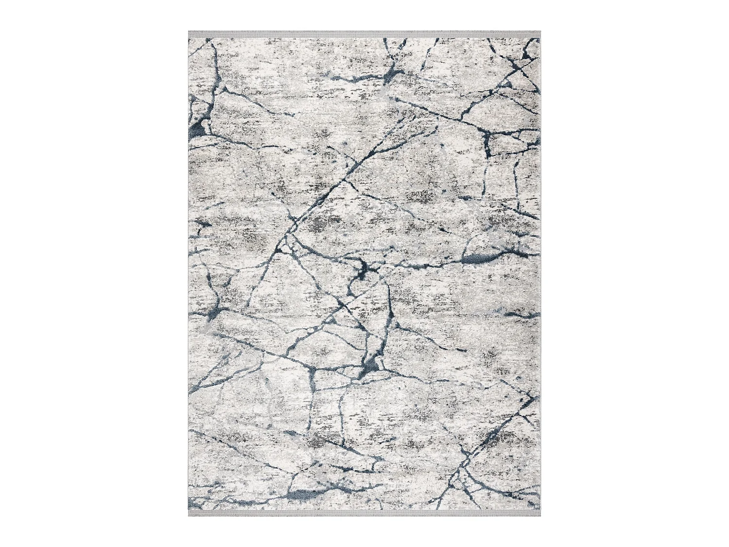 Modern Teppich TULS strukturell, Franse 51320 Marmor elfenbein / blau 160x220 cm