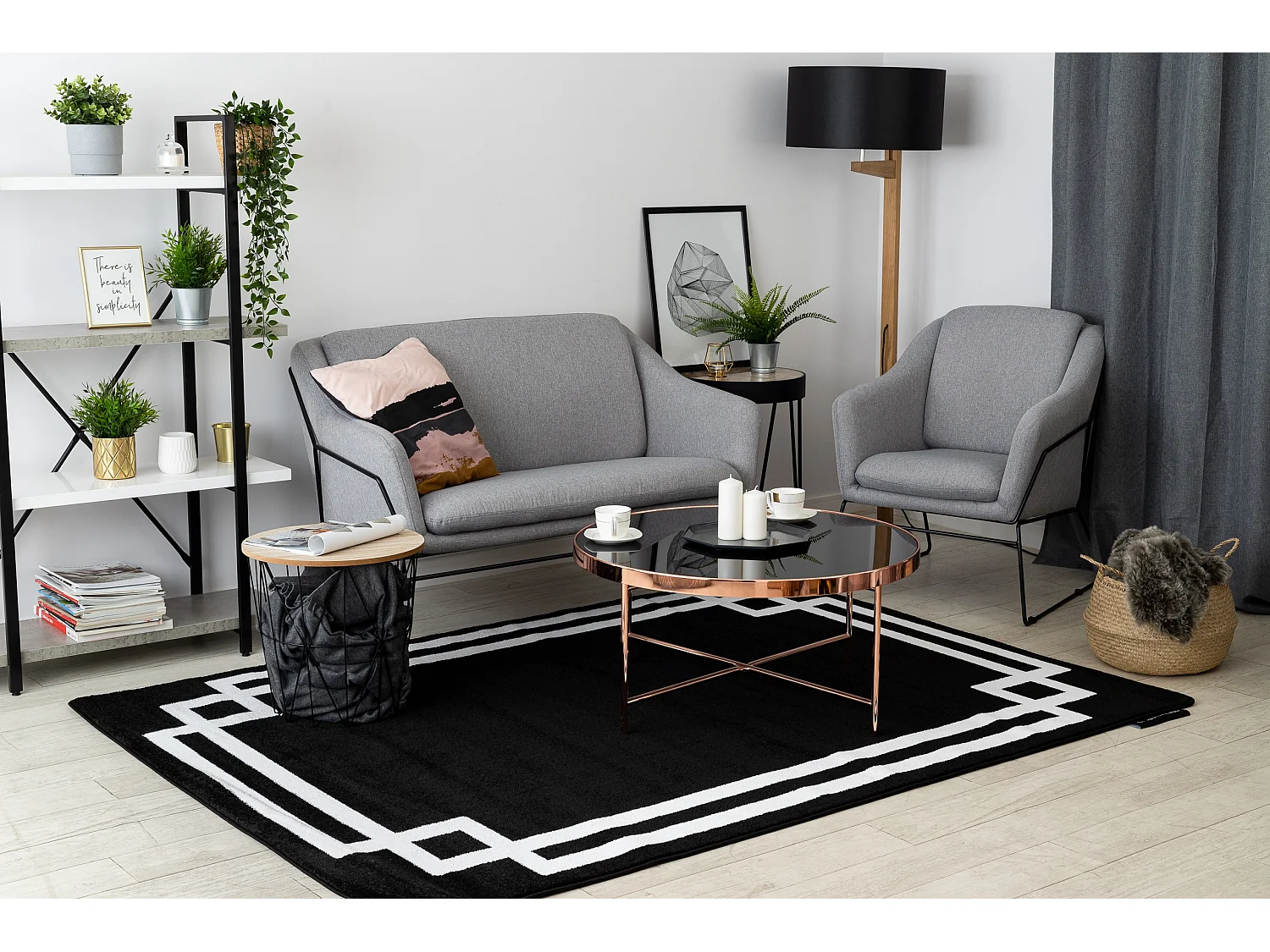 Dywan HAMPTON Lux czarny 160x220 cm