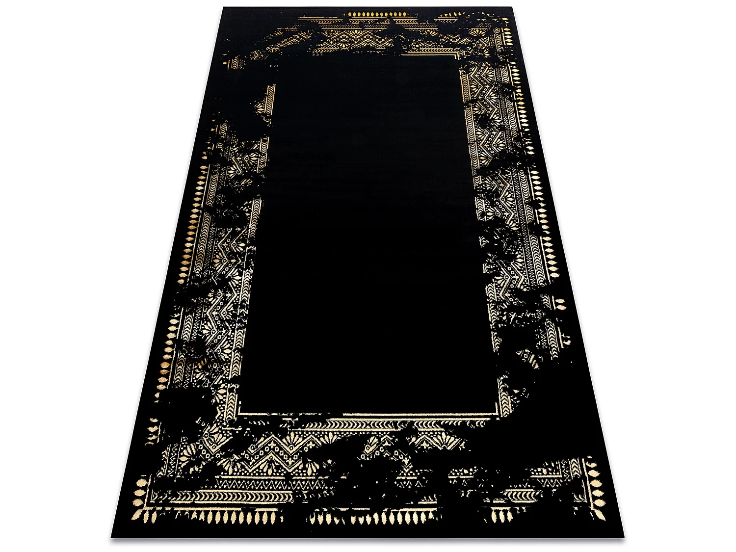Alfombra GLOSS moderno 408C 86 Marco elegante, glamour, art deco negro 280x370 cm