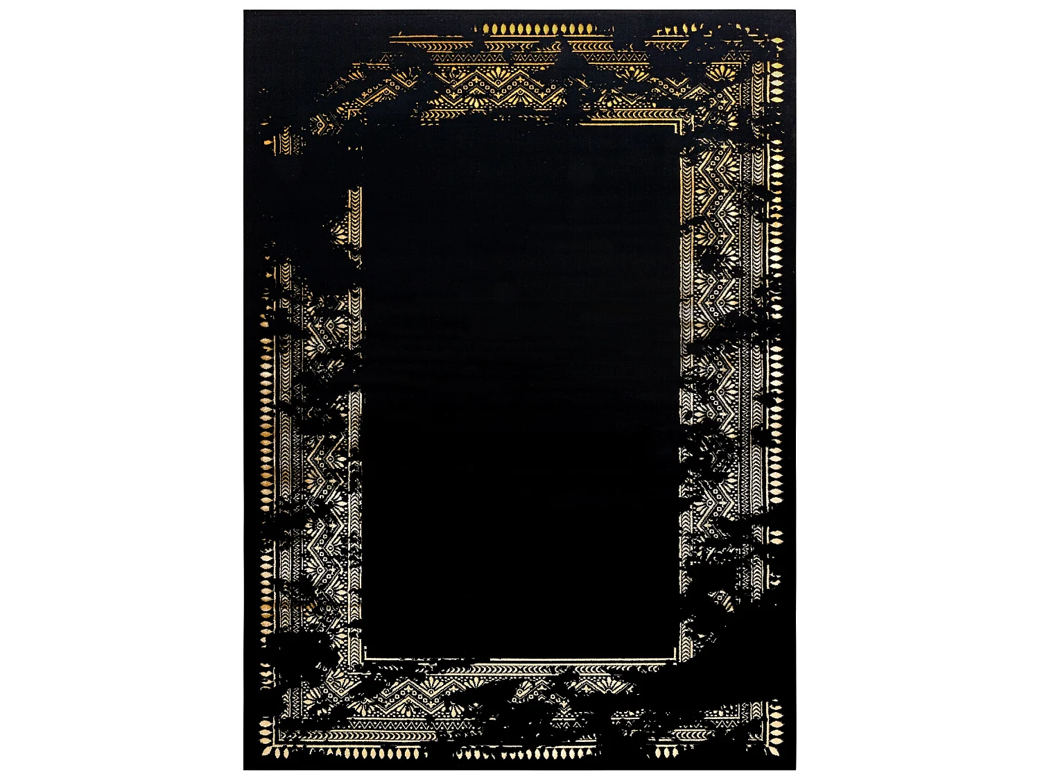 Alfombra GLOSS moderno 408C 86 Marco elegante, glamour, art deco negro 280x370 cm