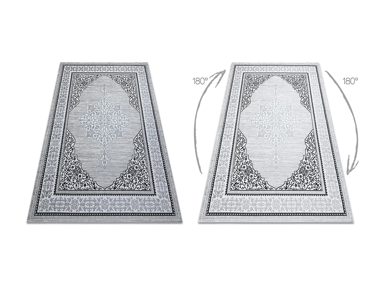 Tapis GLOSS moderne  8490 52 Ornement, élégant, cadre Ivoire / gris 160x220 cm
