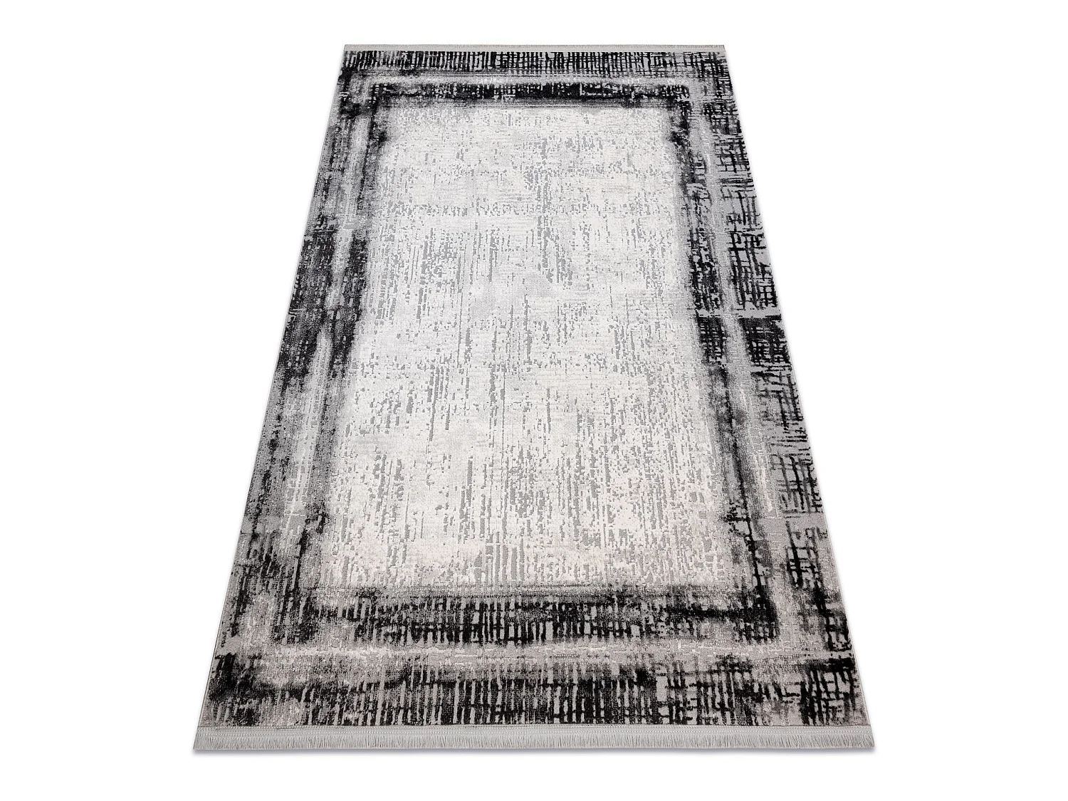 Tapis TULS structural, franges  51235 vintage, cadre anthracite 280x370 cm
