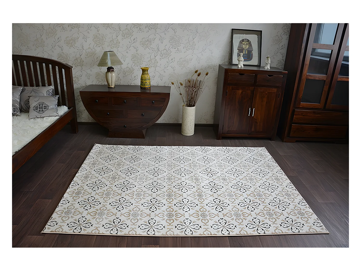 Tapis ARGENT - W4949 Fleurs Crème 160x220 cm