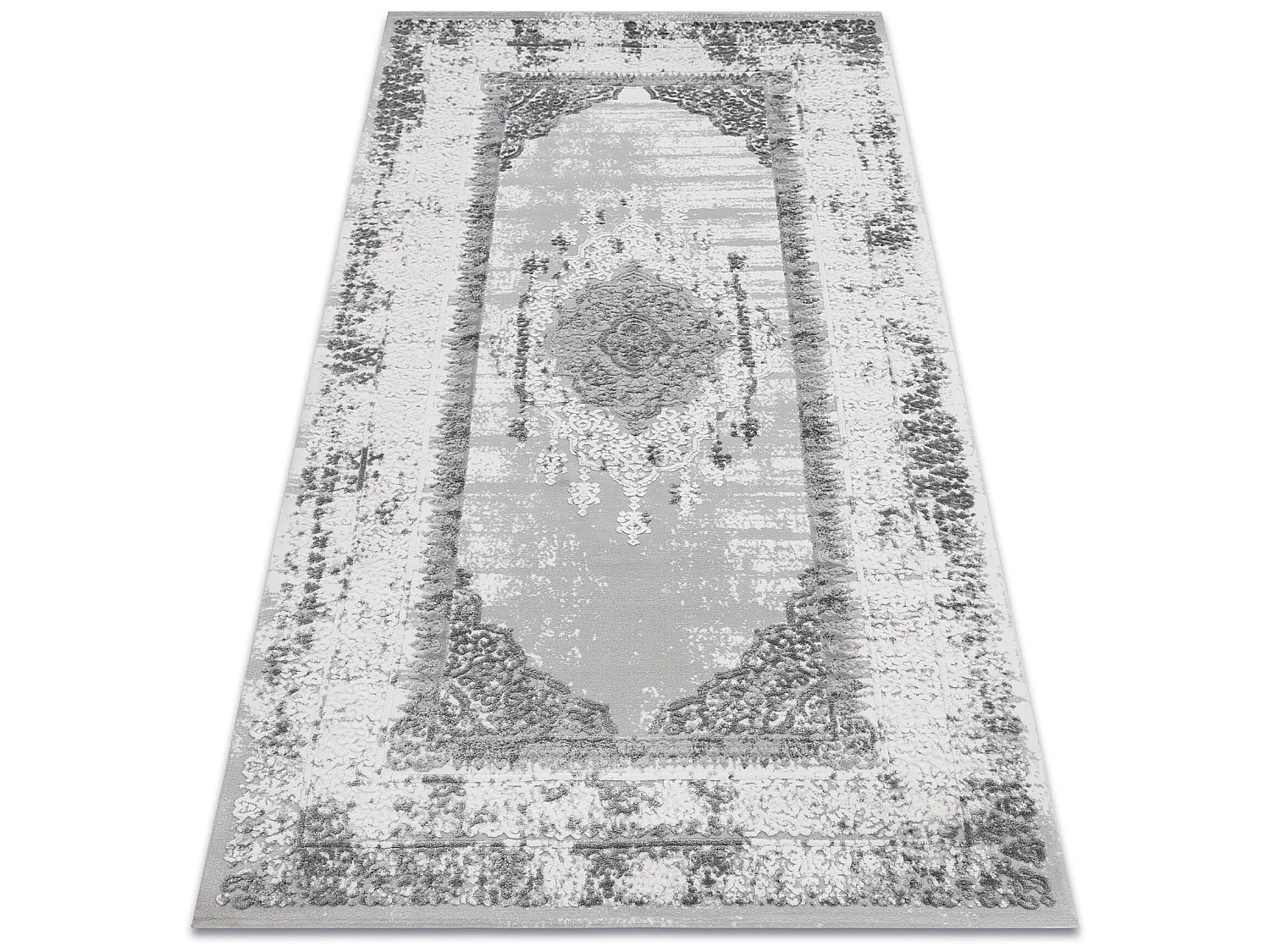 Tapis ACRYLIQUE VALS 8801 Cadre Ornement ivoire / gris 80x100 cm
