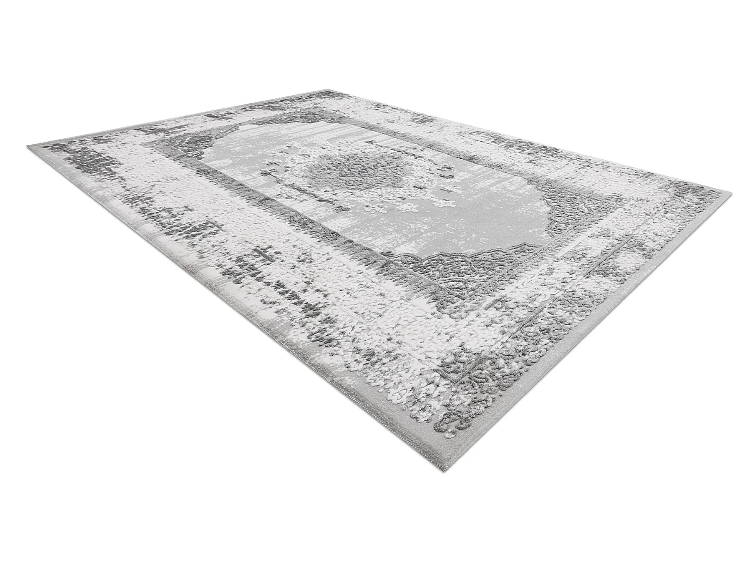 Tapis ACRYLIQUE VALS 8801 Cadre Ornement ivoire / gris 80x100 cm