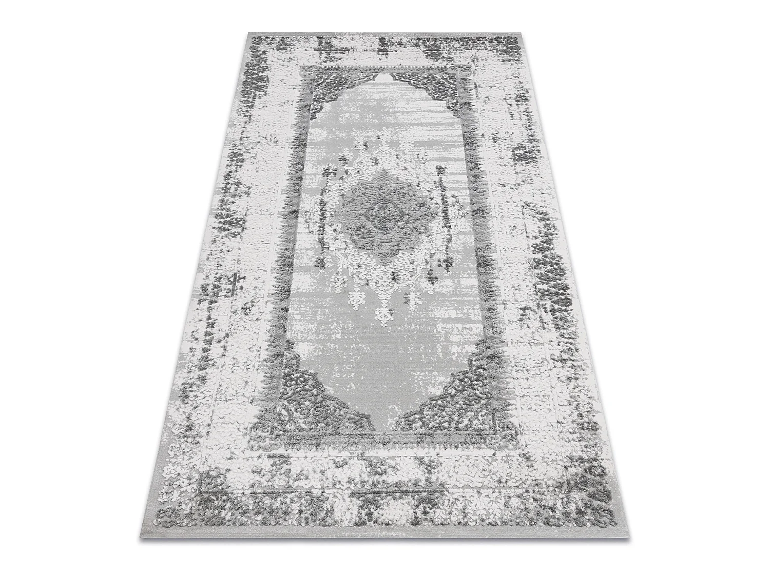 Tapijt ACRYL VALS 8801 Kader ornament ivoor / grijskleuring 80x100 cm