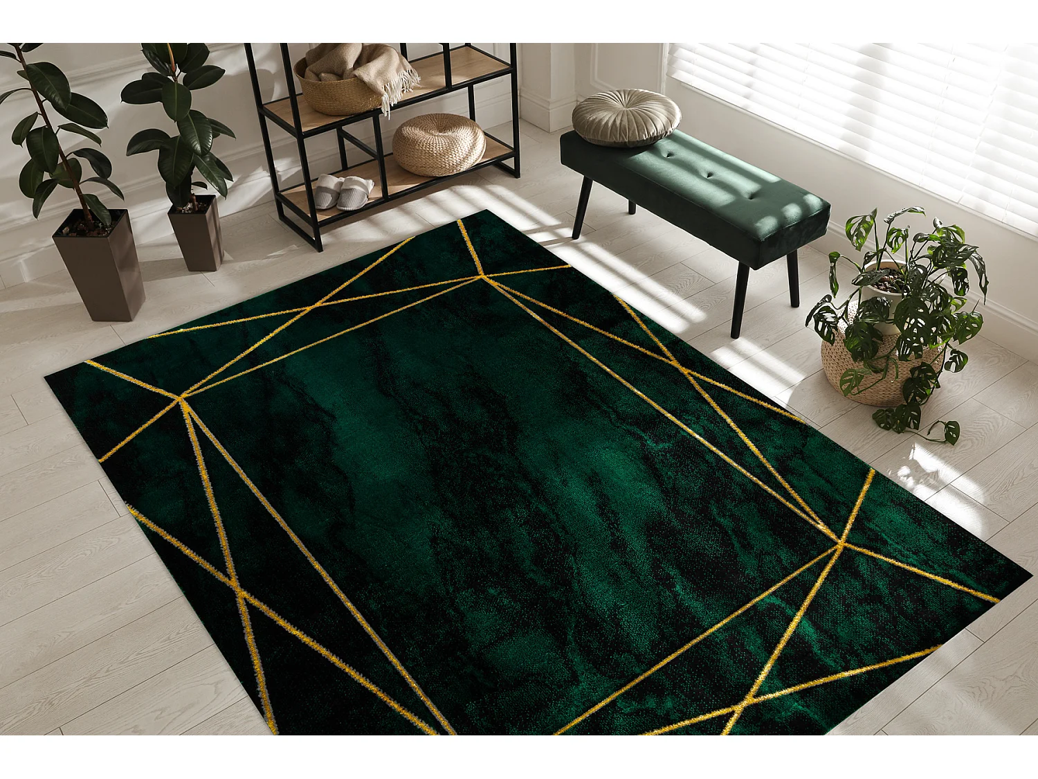 Dywan EMERALD ekskluzywny 1022 glamour, stylowy geometryczny, marmur b 160x220 cm