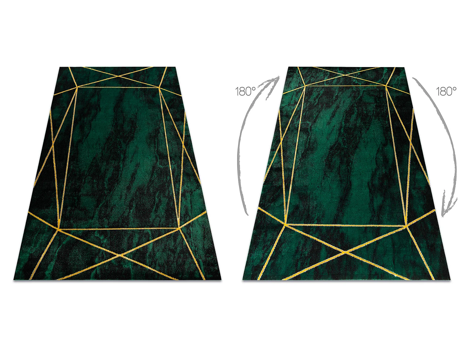 Tapis EMERALD exclusif 1022 glamour, élégant géométrique, marbre b 160x220 cm