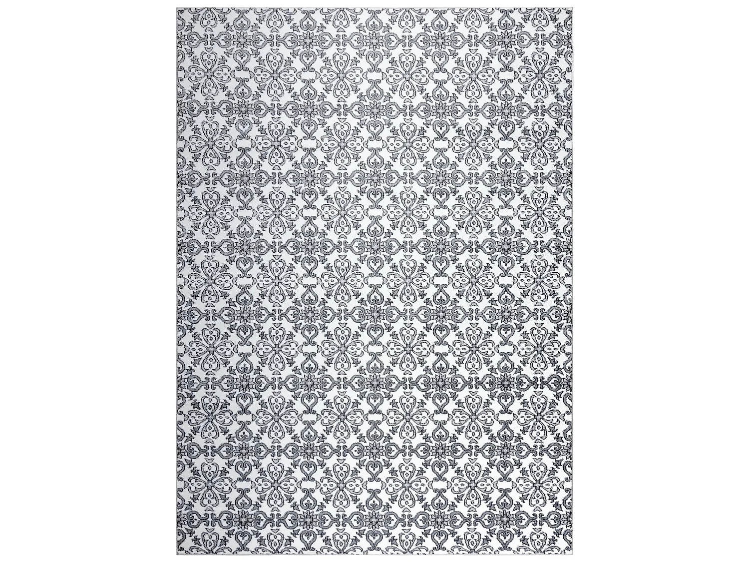 Tapijt ARGENT - W4949 Bloem wit / grijs 160x220 cm