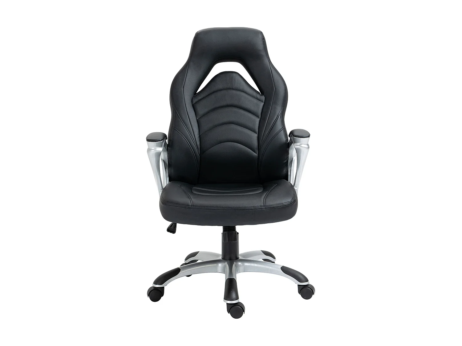 Chaise de bureau - Similicuir & Plastique - Noir / Noir - Foxton