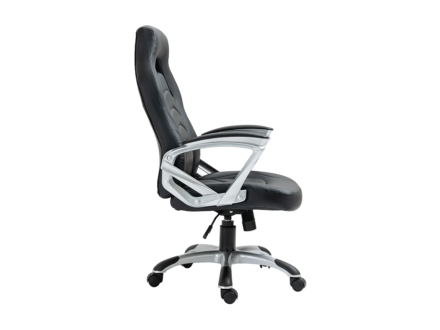 Chaise de bureau - Similicuir & Plastique - Noir / Noir - Foxton